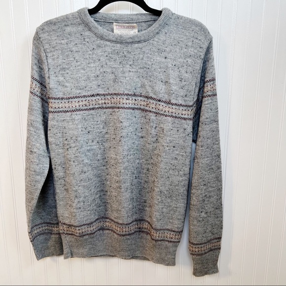 Lord Jeff Vintage Gray Crewneck Fine Wool Blend Sweater Men’s Medium